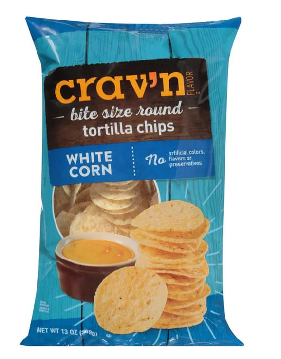 Crav'n Flavor Bite Size Round Tortilla Chips 13oz