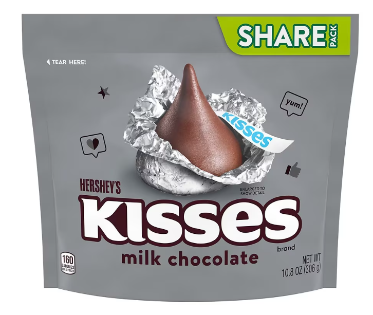 Hershey's Kisses Milk Chocolate Share Size x 10.8 oz