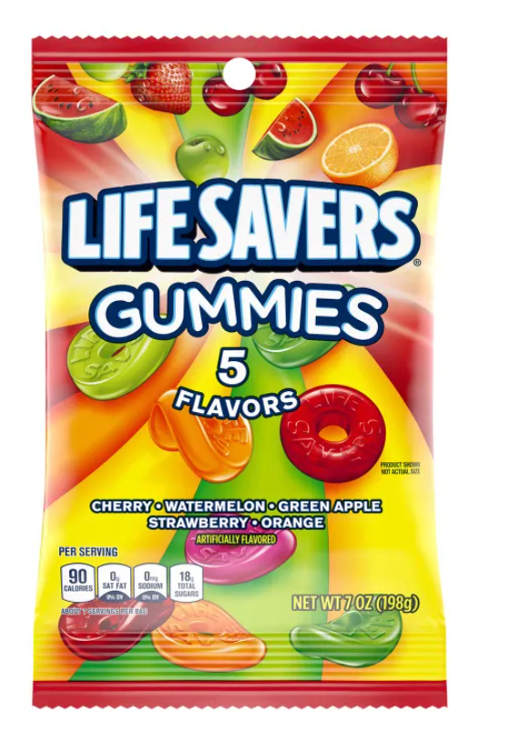 Life Saver Gummy Five Flavor Bag x 6.25 oz