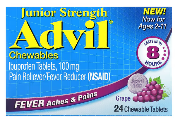 Advil Junior Strength Chewables Grape 24 ct