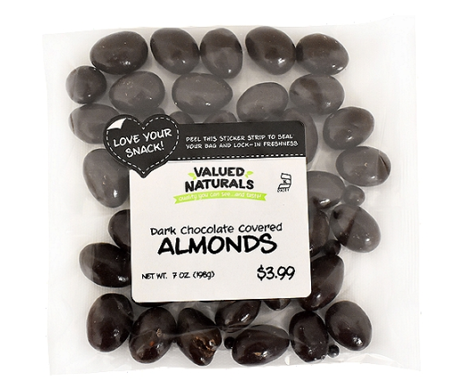 Valued Naturals Dark Chocolate Almonds  7oz