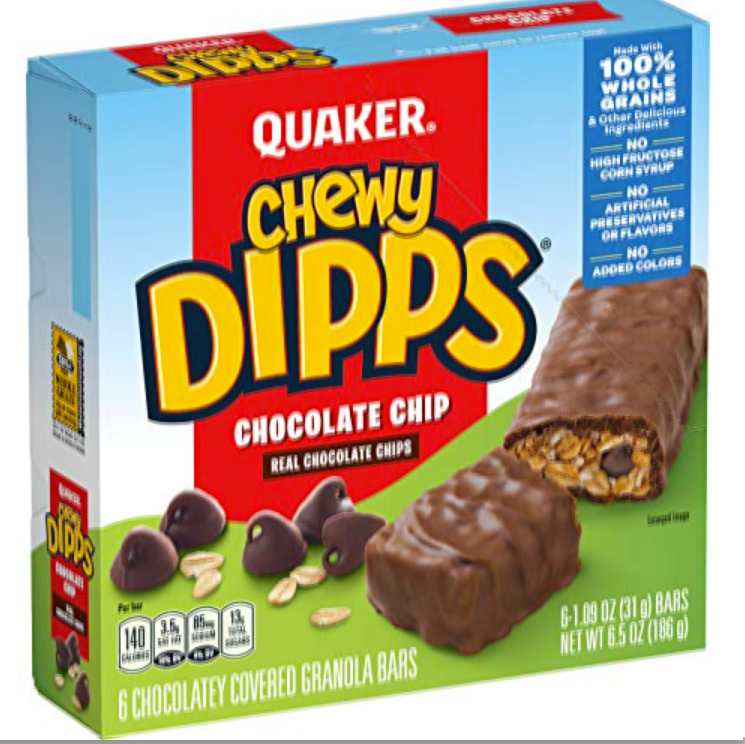 Quaker Chewy Chocolate Chip Dipps Granola Bars 6.5oz