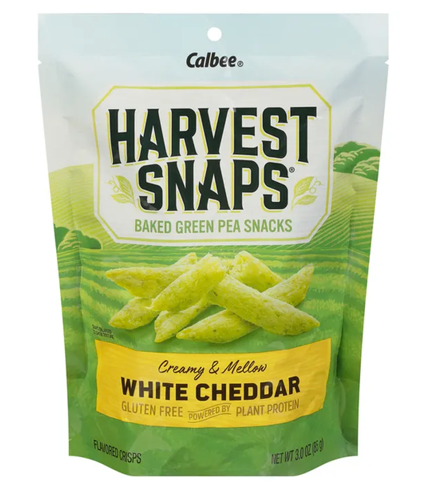 Calbee Harvest Snaps Baked Green Pea Snacks White Cheddar 3oz