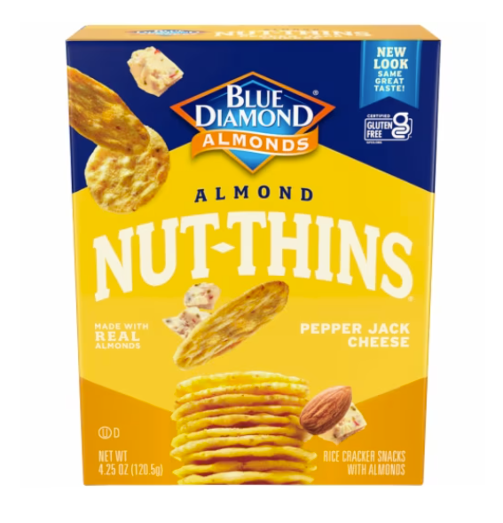 Blue Diamond Almond Nut - Thins Pepper Jack Cheese Crackers 4.25oz