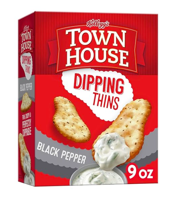 Kellogg's Town House Dipping Thins Black Pepper Baked Snack Crackers 9oz