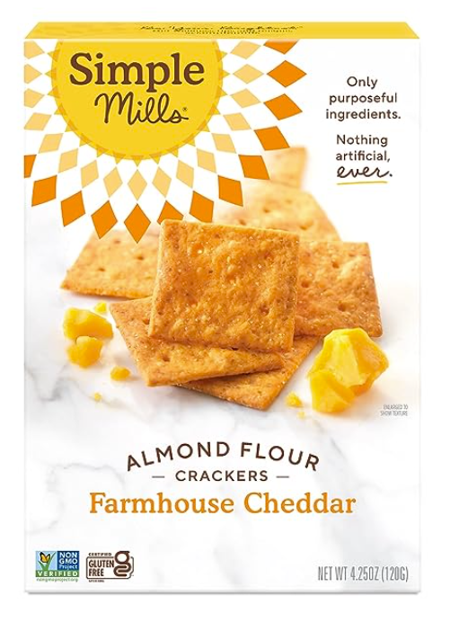 Simple Mills Farmhouse Cheddar Almond Flour Crackers 4.25oz