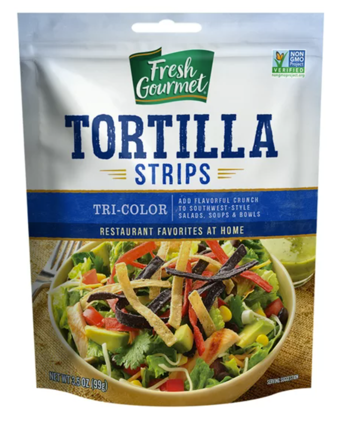 Fresh Gourmet Tortilla Strips Tri-Color x 3.5oz