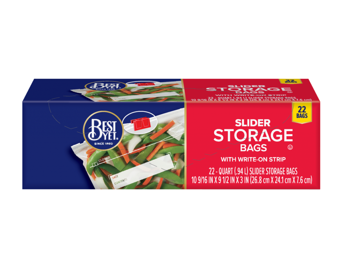 Best Yet Slider Storage Quart Bags 22 ct