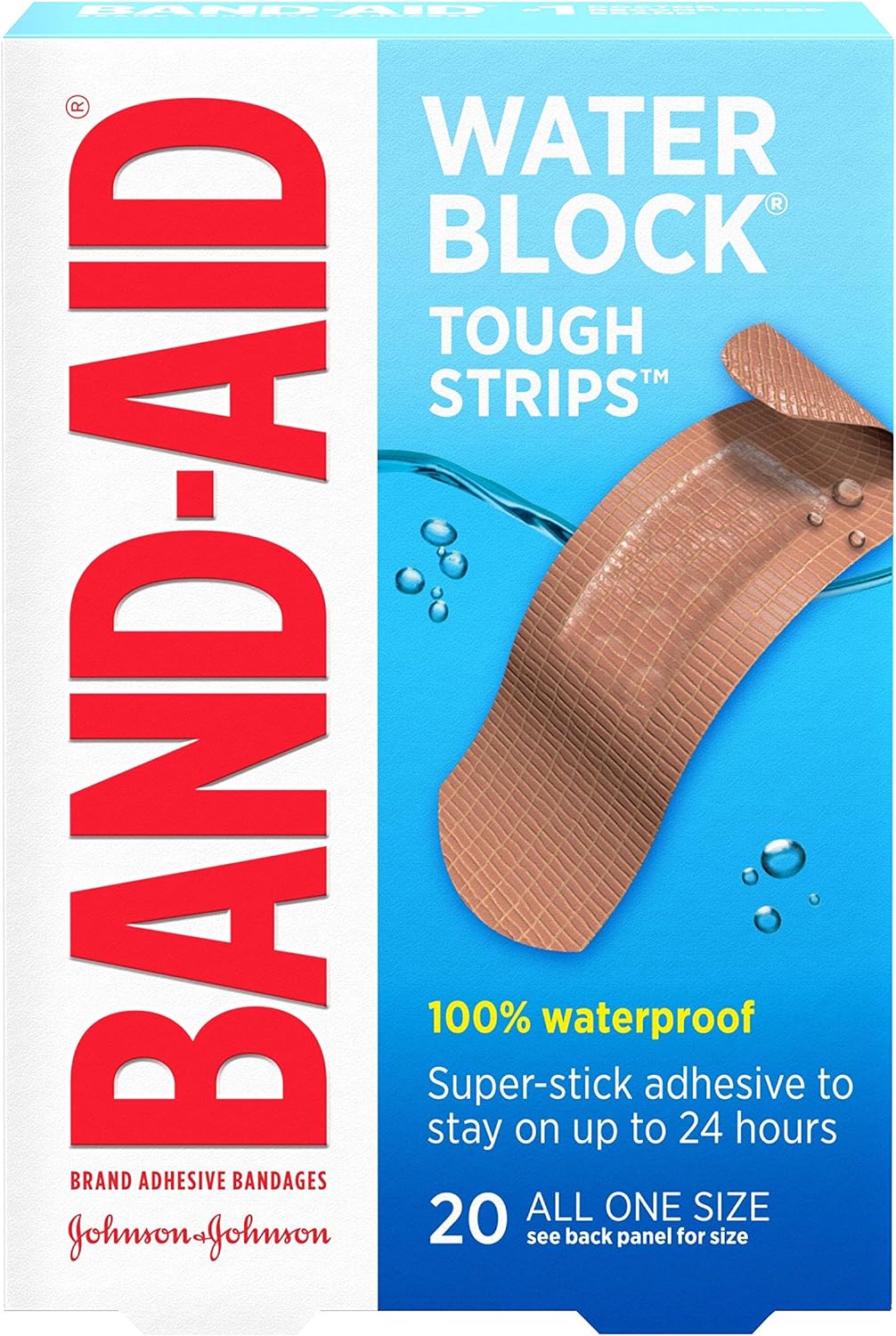 Band Aid Waterproof Tough Adhesive 20 ct