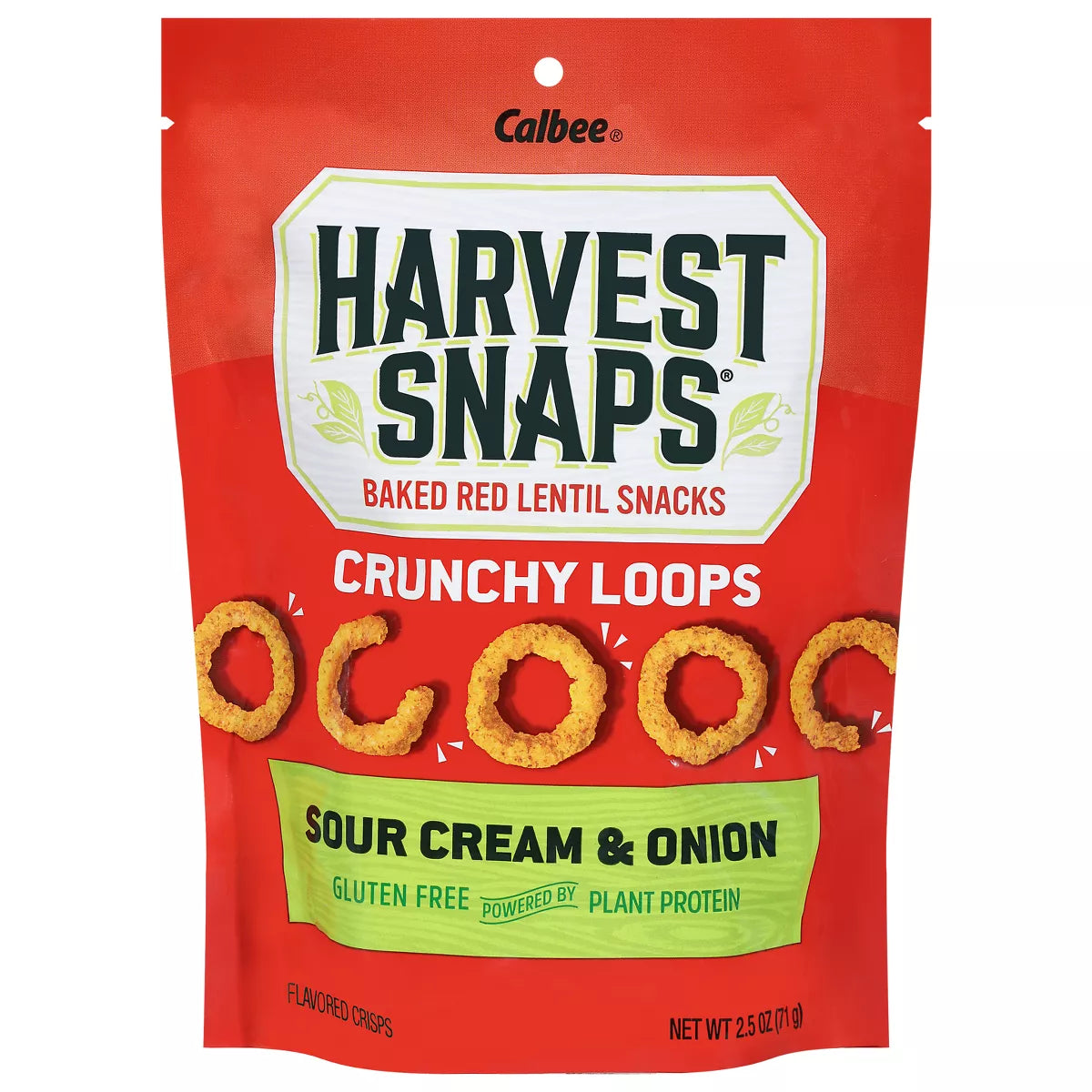 Calbee Harvest Snaps Baked Red Lentil Snacks Sour Cream & Onion 2.5oz