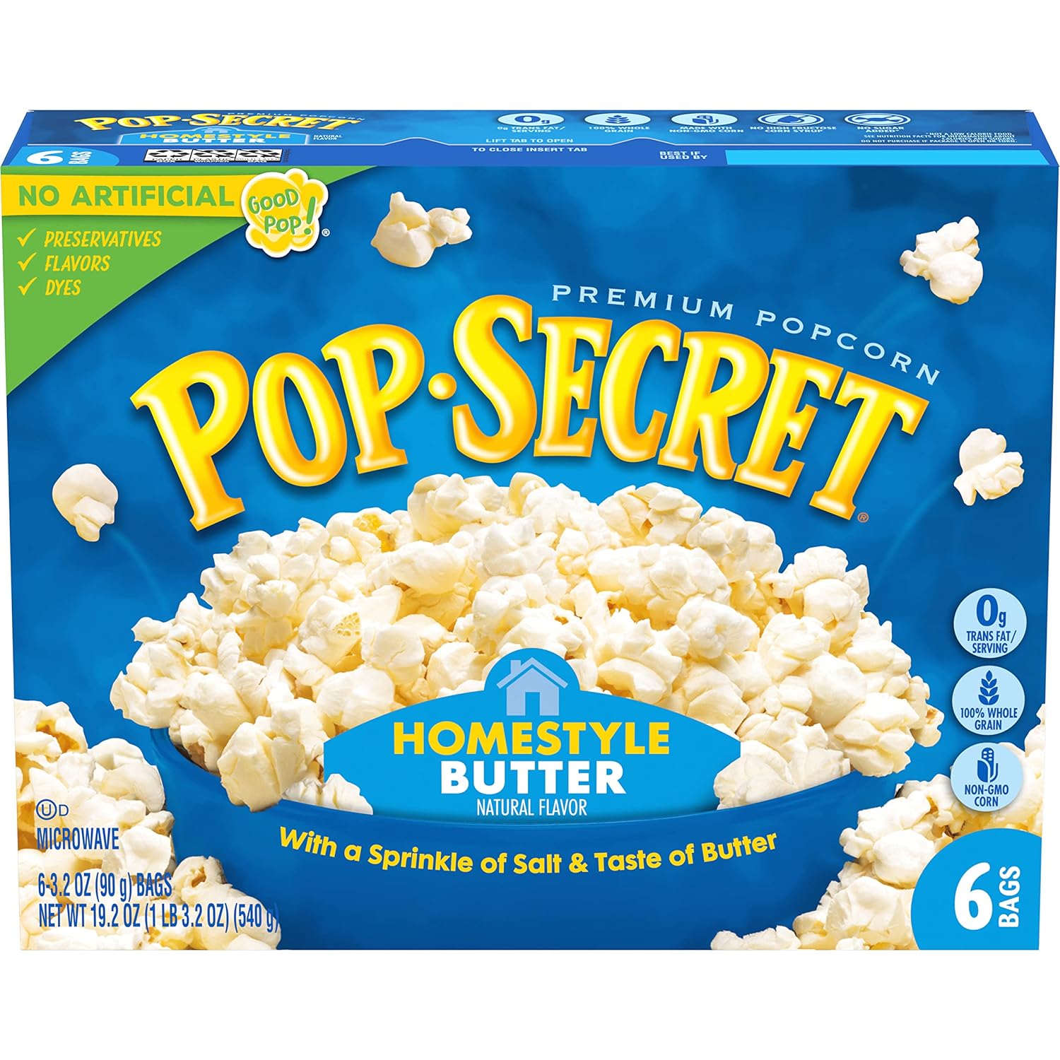 Pop Secret Homestyle Butter Microwave Popcorn 6CT 3.2oz