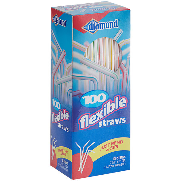 Diamond Flexible Straws 100 ct