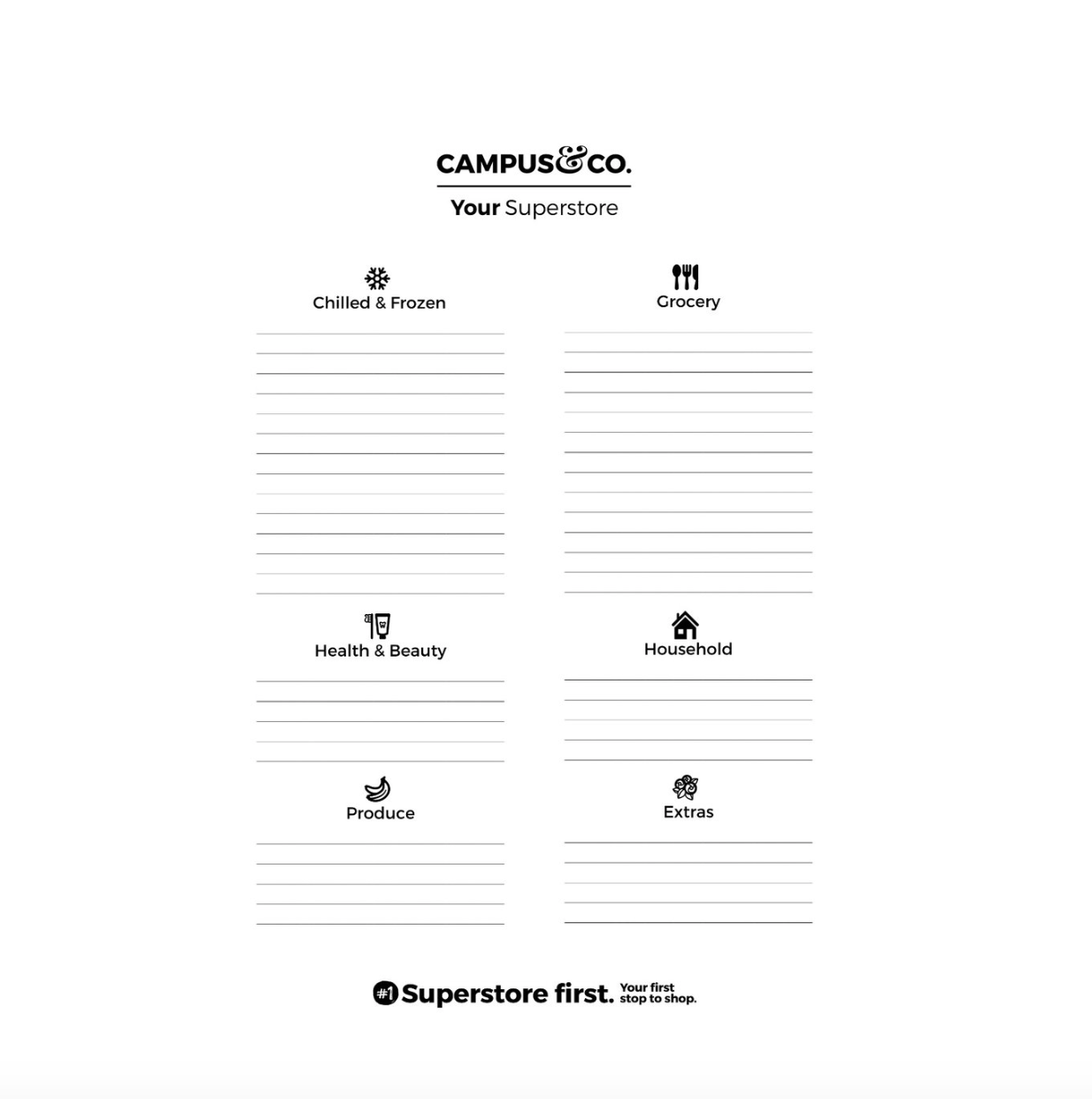 Campus&Co. Shopping List Notepads