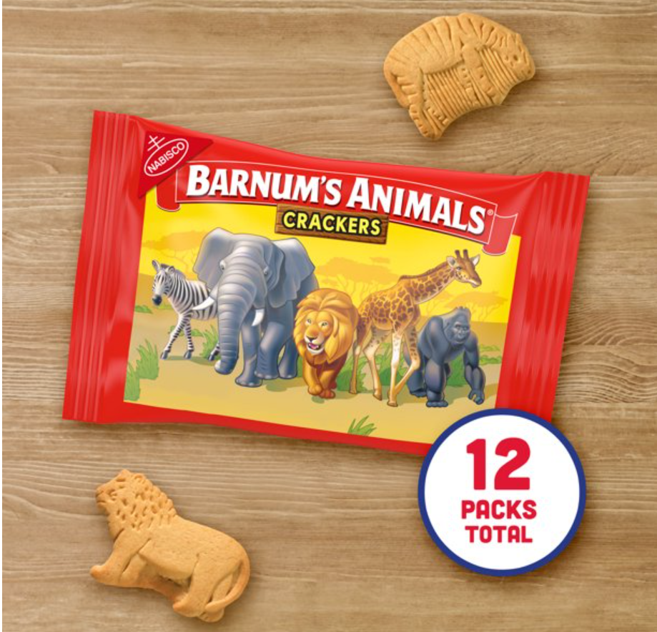 Barnum's Original Animal Crackers, 12 - 1 oz Snack Packs