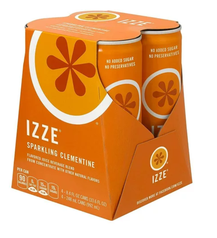 Izze Natural Sparkling Drink Clementine 12 oz x 4