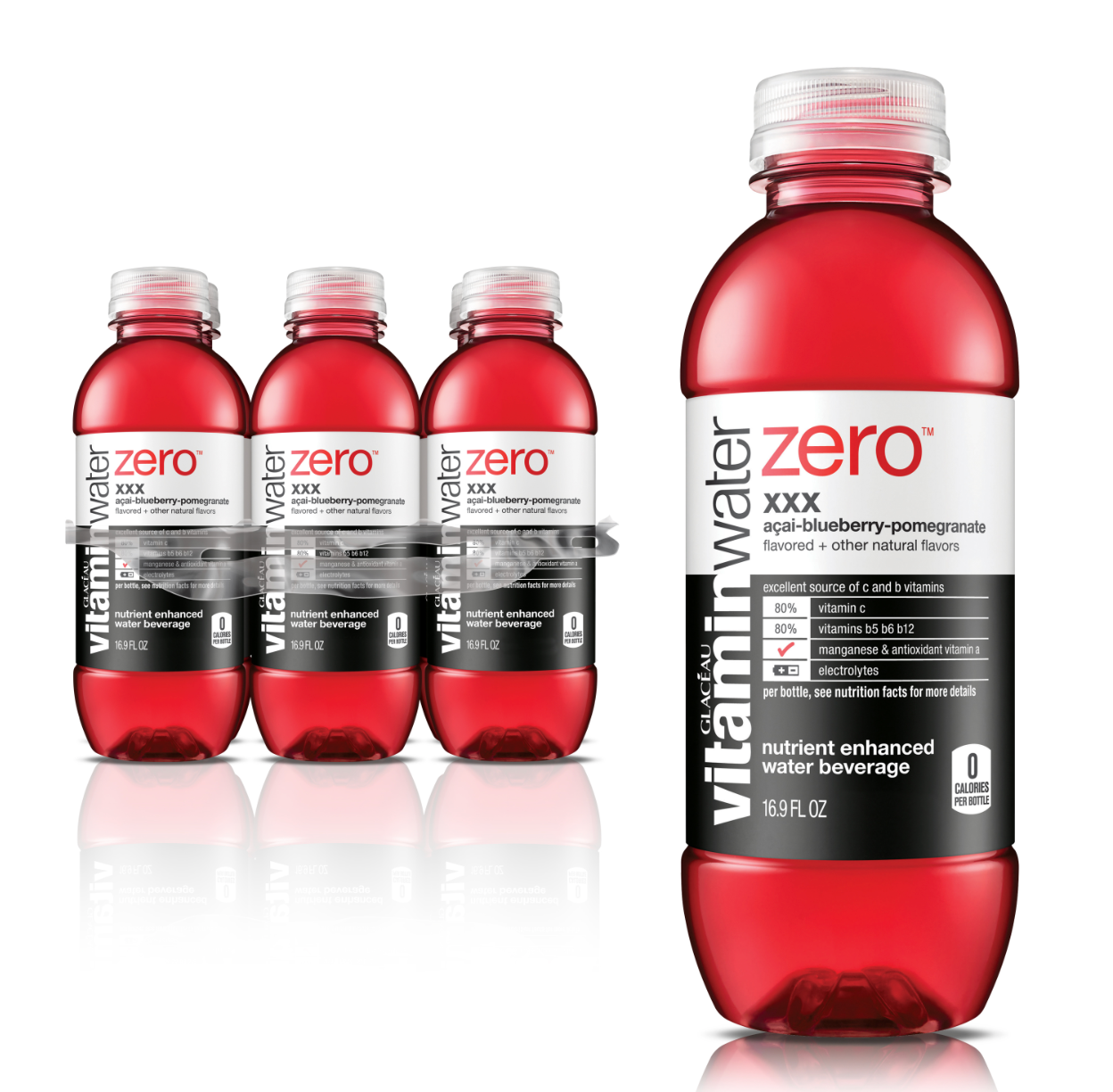 Vitamin Water Zero, Acai Blueberry Pomegranate, 16.9floz x 6ct