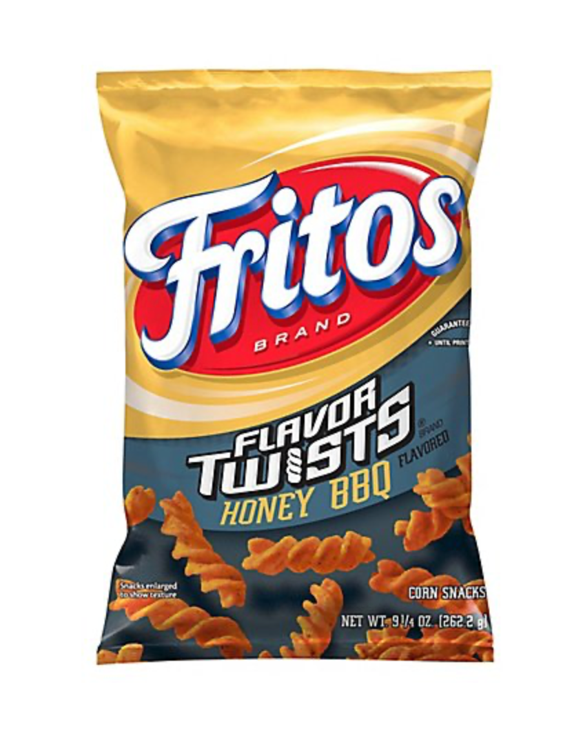 Frito Flavor Twists Corn Snacks Honey BBQ Flavored x 9.25oz