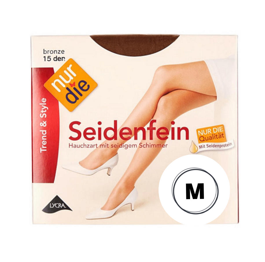 Nur Die Seidenfein Tights, Bronze 15 den, size medium x 1