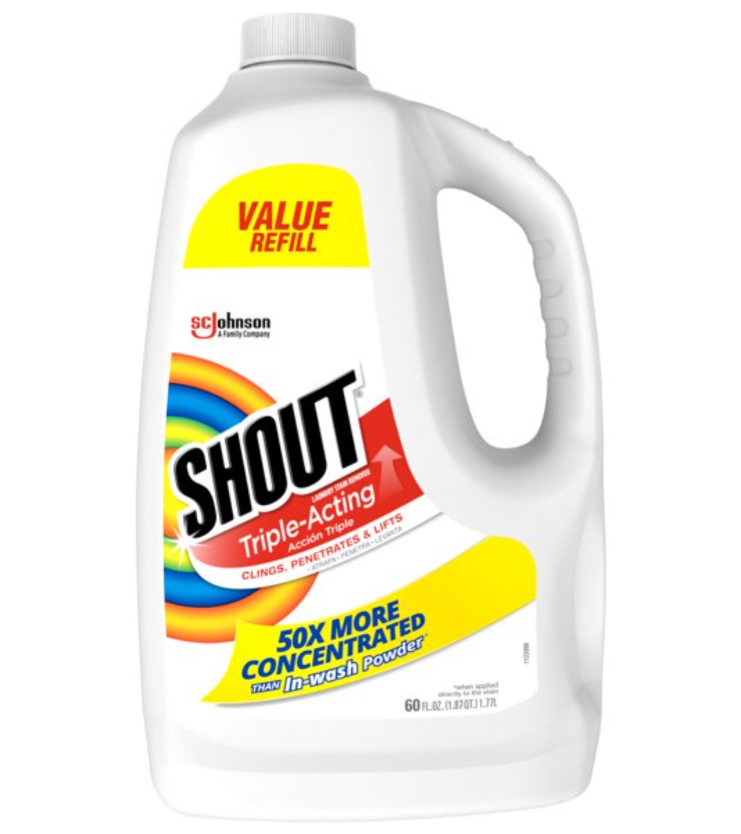 Shout Triple-Acting Refill Laundry Stain Remover x 60oz