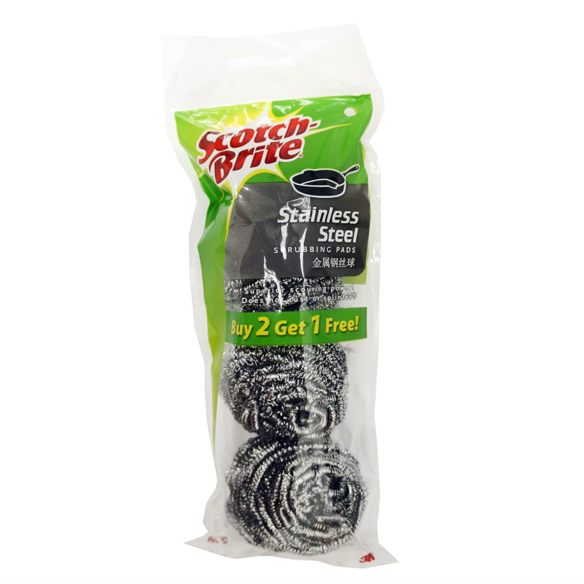 Scotch Brite Stainless Steel Scrubbers x 3ct