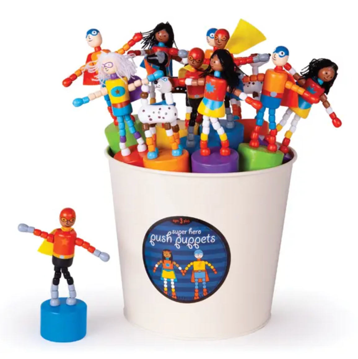 Super Hero Push Puppets Toy