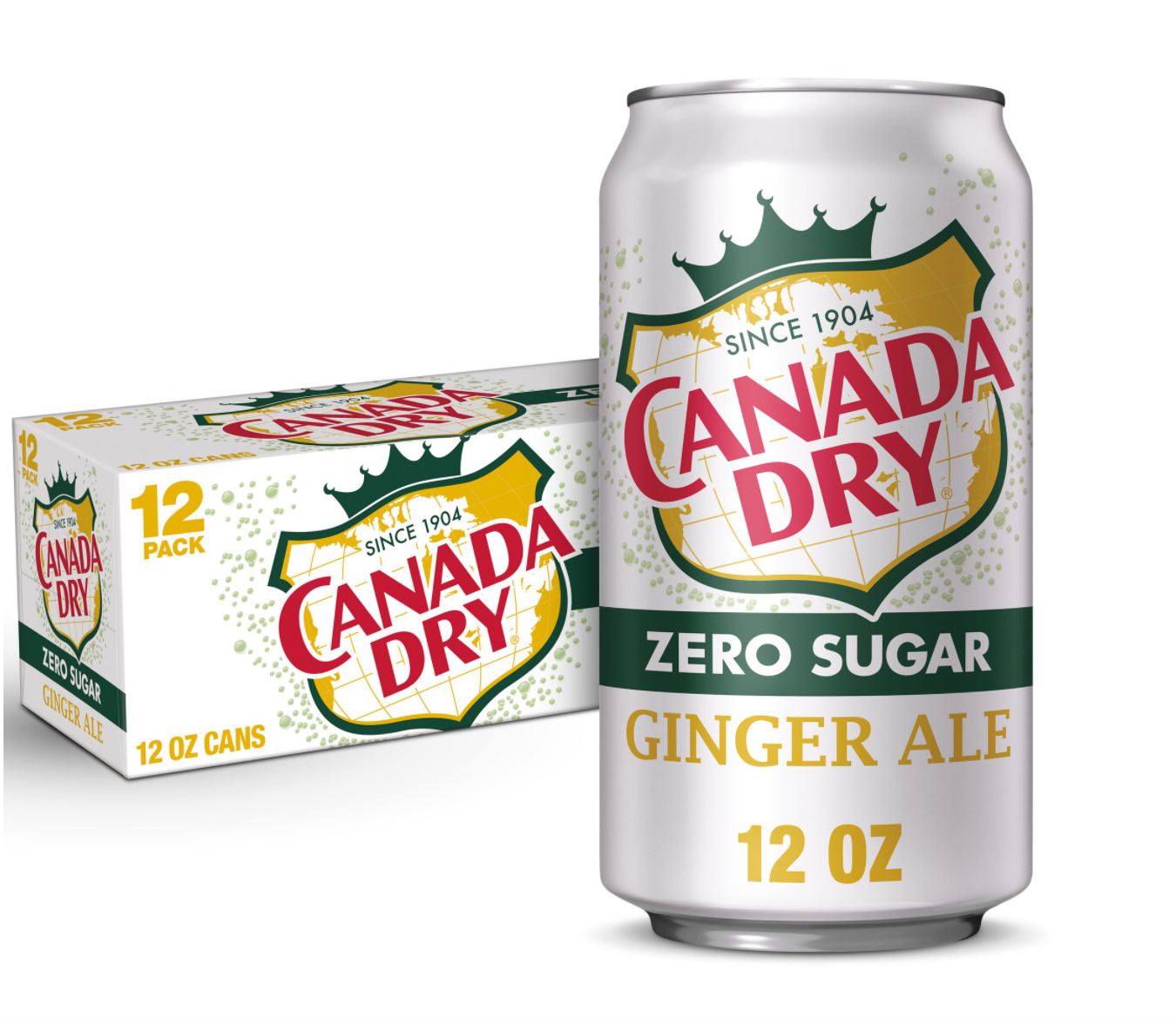 Canada Dry Zero Sugar Ginger Ale Soda 12 fl oz x12 ct