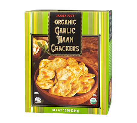 Trader Joe's Organic Garlic Naan Crackers x 10 oz