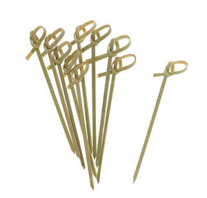 Monogram Bamboo Pick, 3.5" Natural Knot x 100ct